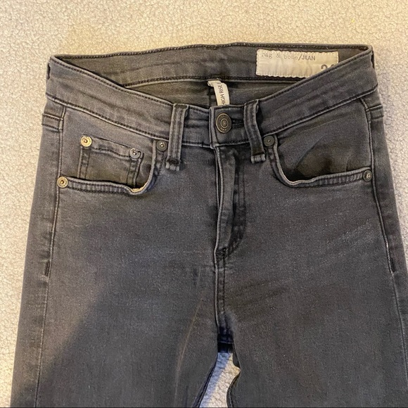 Rag & Bone High Rise Bell Flare Jeans in Grayish Black - Picture 7 of 11